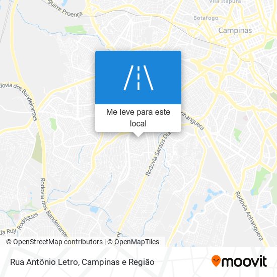 Rua Antônio Letro mapa