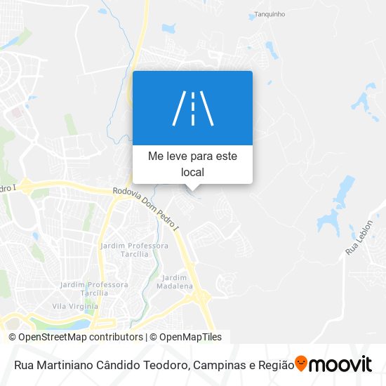 Rua Martiniano Cândido Teodoro mapa