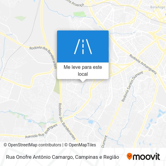 Rua Onofre Antônio Camargo mapa