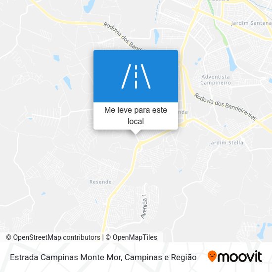 Estrada Campinas Monte Mor mapa