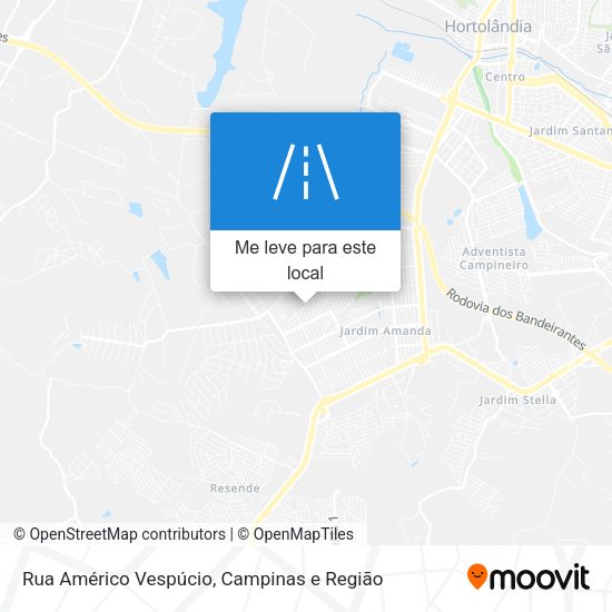 Rua Américo Vespúcio mapa