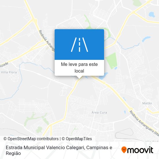 Estrada Municipal Valencio Calegari mapa