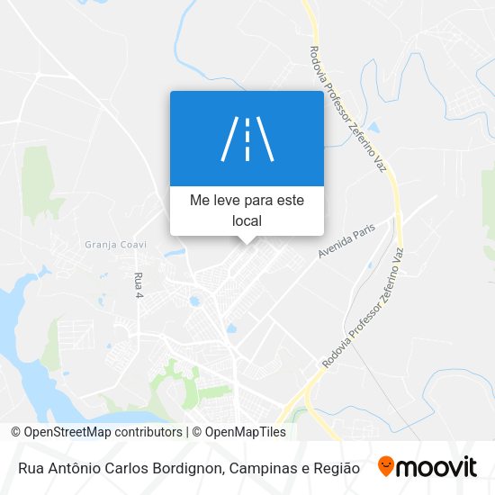 Rua Antônio Carlos Bordignon mapa
