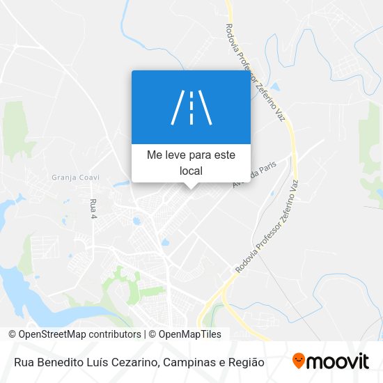 Rua Benedito Luís Cezarino mapa