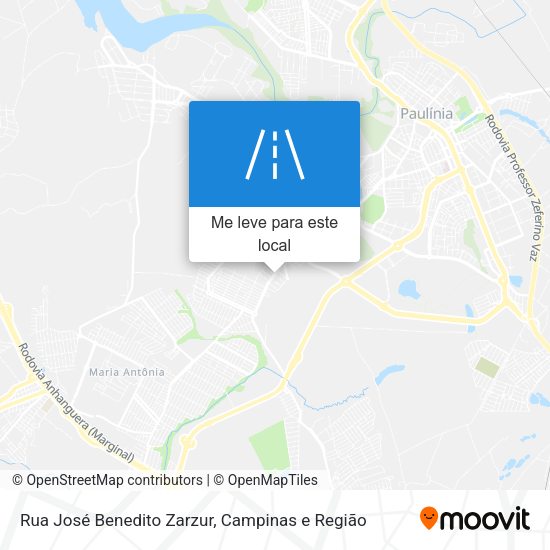 Rua José Benedito Zarzur mapa