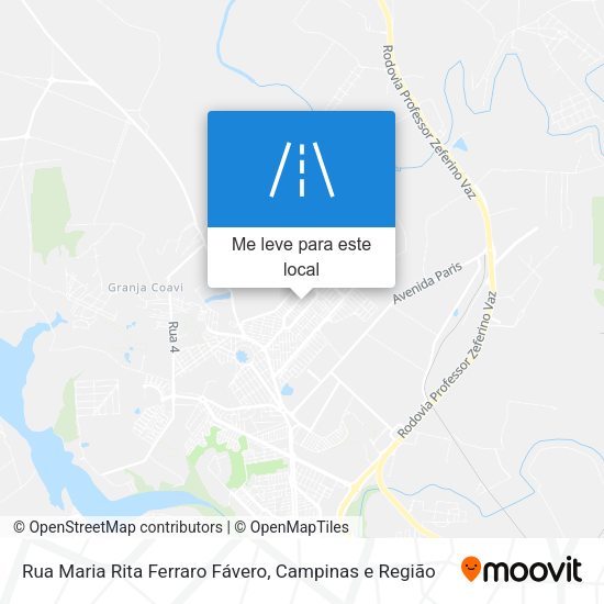 Rua Maria Rita Ferraro Fávero mapa