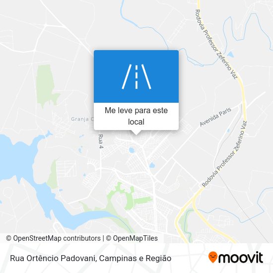 Rua Ortêncio Padovani mapa