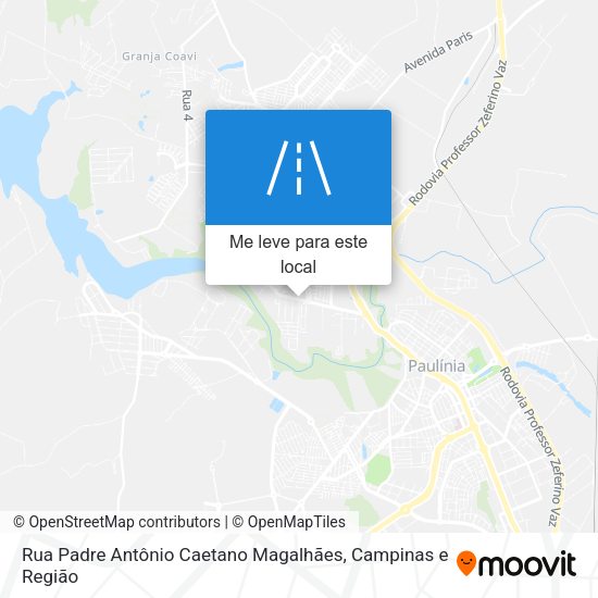 Rua Padre Antônio Caetano Magalhães mapa