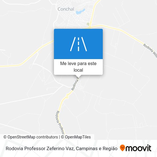 Rodovia Professor Zeferino Vaz mapa