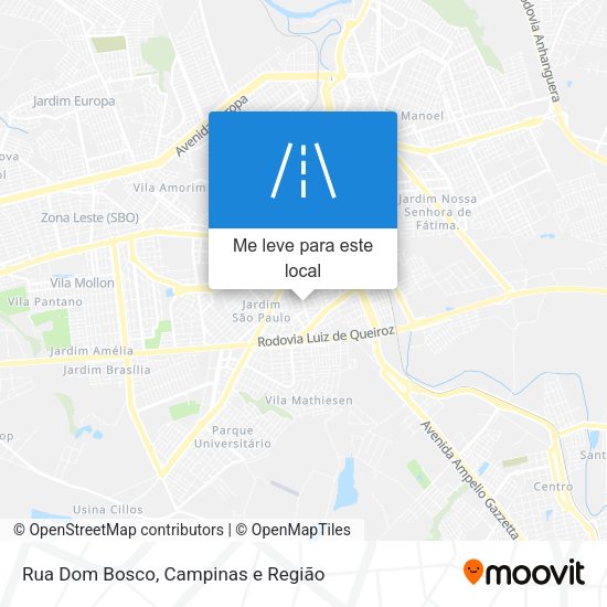Rua Dom Bosco mapa