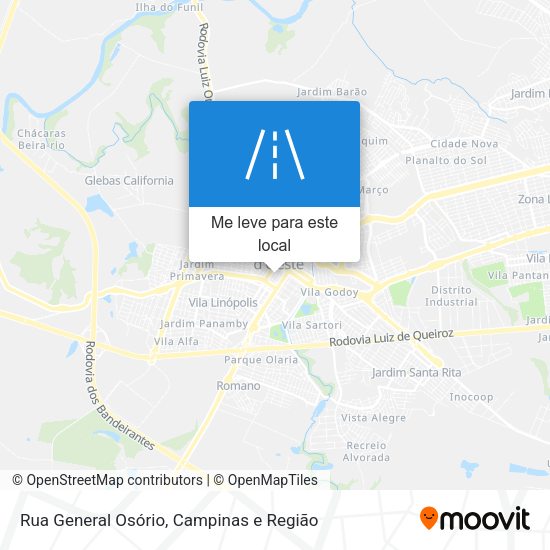 Rua General Osório mapa