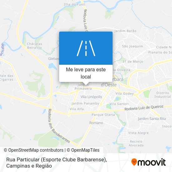 Rua Particular (Esporte Clube Barbarense) mapa