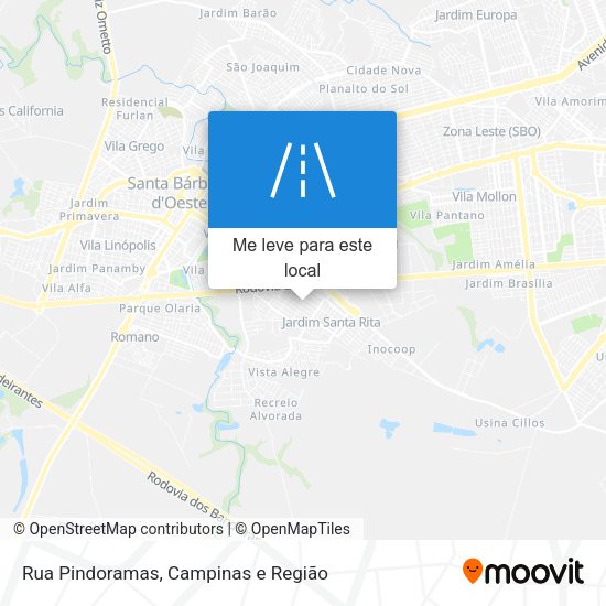 Rua Pindoramas mapa