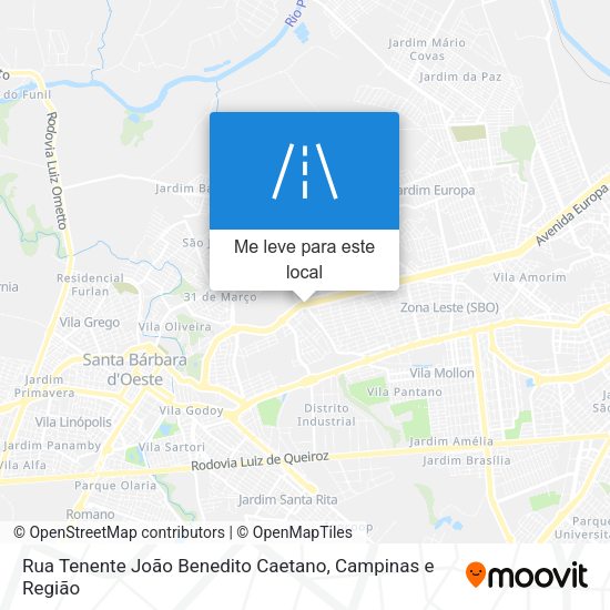 Rua Tenente João Benedito Caetano mapa