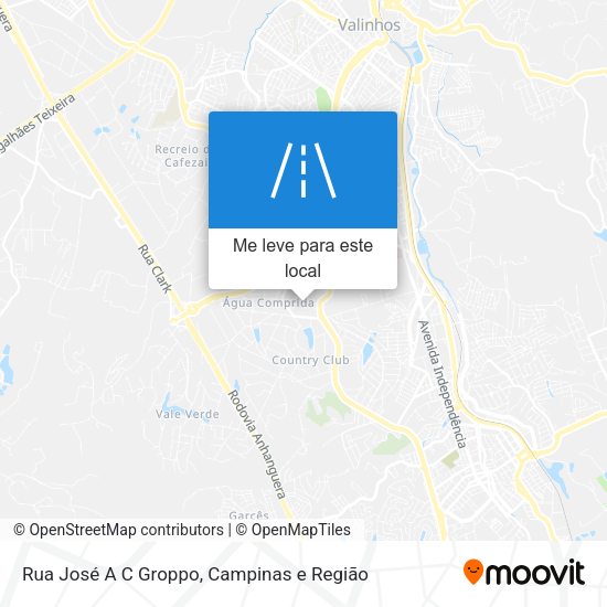 Rua José A C Groppo mapa