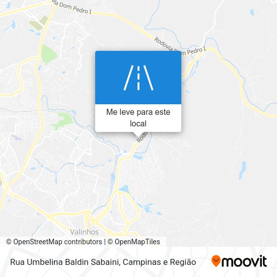 Rua Umbelina Baldin Sabaini mapa