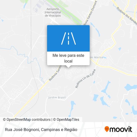 Rua José Bognoni mapa