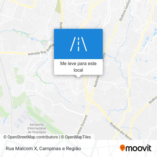Rua Malcom X mapa