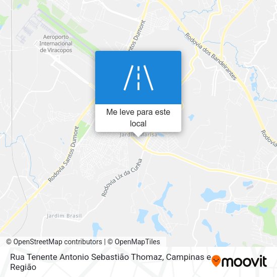 Rua Tenente Antonio Sebastião Thomaz mapa
