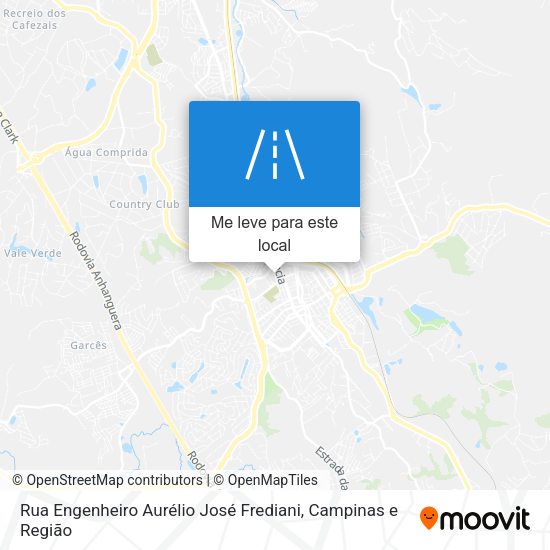 Rua Engenheiro Aurélio José Frediani mapa