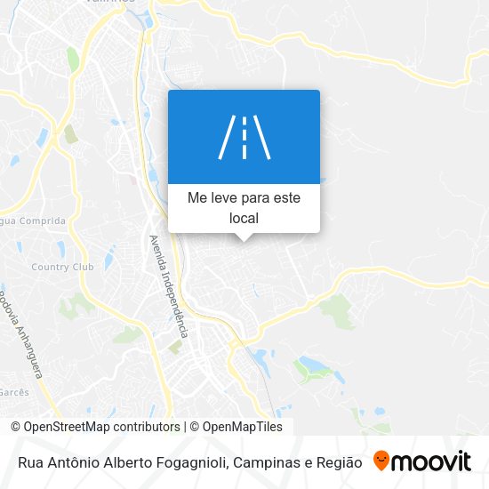 Rua Antônio Alberto Fogagnioli mapa