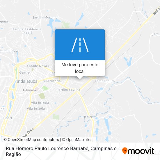 Rua Homero Paulo Lourenço Barnabé mapa