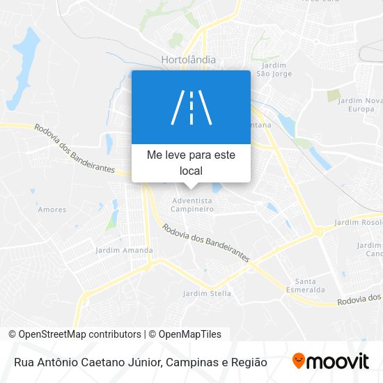 Rua Antônio Caetano Júnior mapa