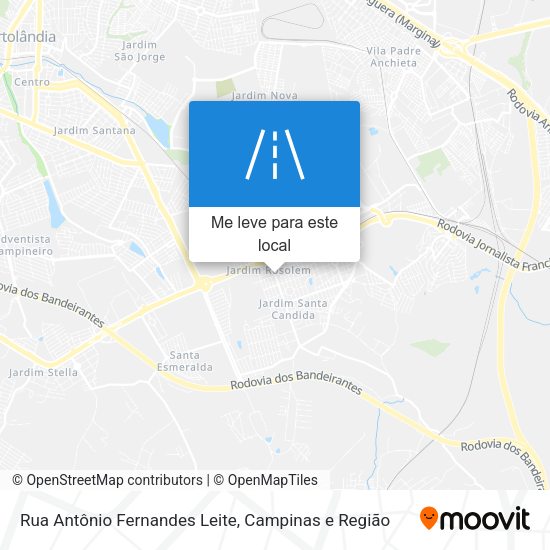 Rua Antônio Fernandes Leite mapa