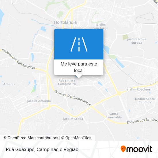 Rua Guaxupé mapa