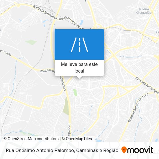 Rua Onésimo Antônio Palombo mapa