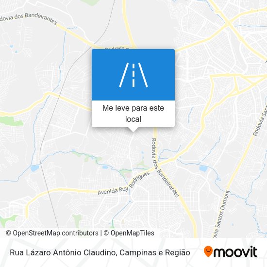 Rua Lázaro Antônio Claudino mapa