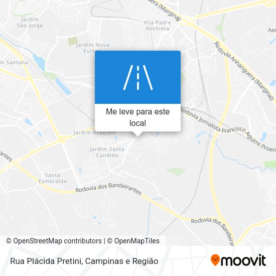 Rua Plácida Pretini mapa