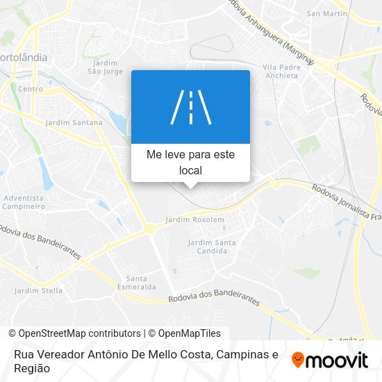 Rua Vereador Antônio De Mello Costa mapa