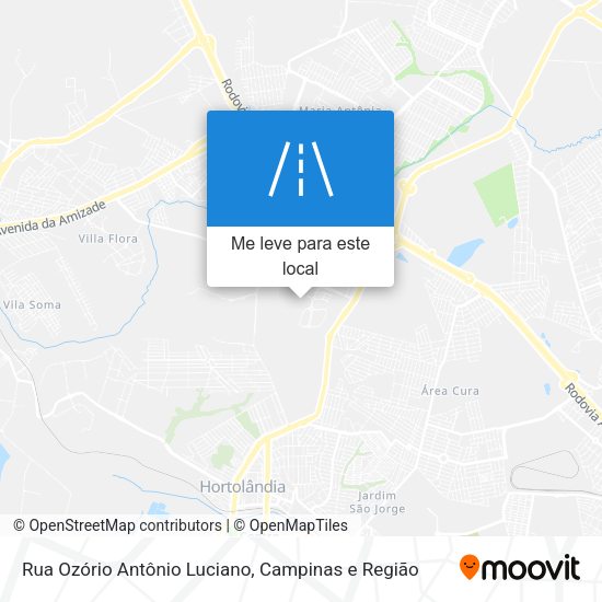 Rua Ozório Antônio Luciano mapa