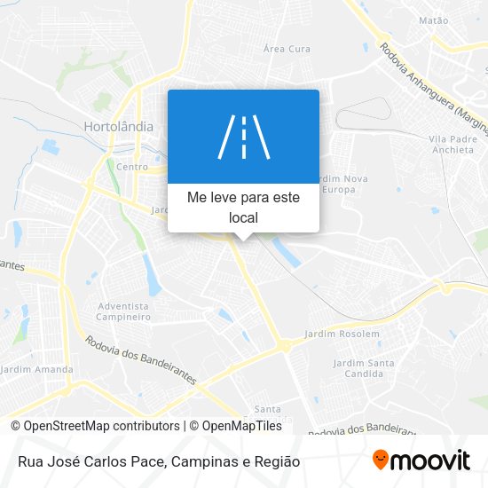 Rua José Carlos Pace mapa