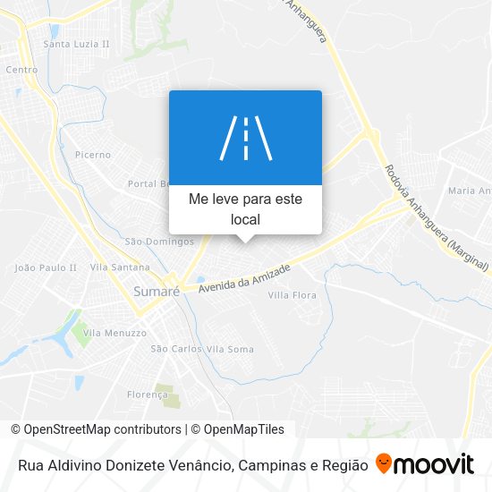 Rua Aldivino Donizete Venâncio mapa