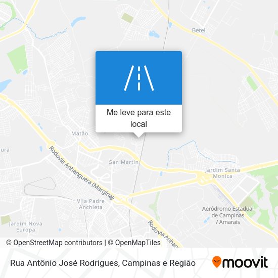 Rua Antônio José Rodrigues mapa