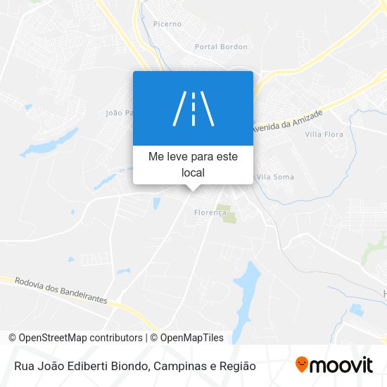 Rua João Ediberti Biondo mapa