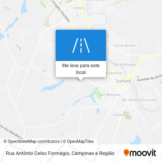 Rua Antônio Celso Formágio mapa