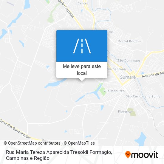 Rua Maria Tereza Aparecida Tresoldi Formagio mapa
