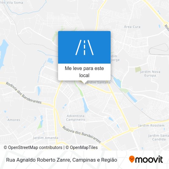 Rua Agnaldo Roberto Zanre mapa