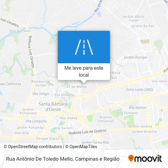 Rua Antônio De Toledo Mello mapa