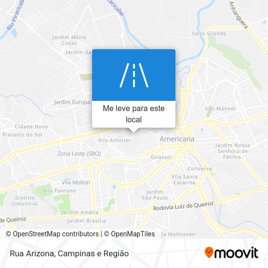 Rua Arizona mapa