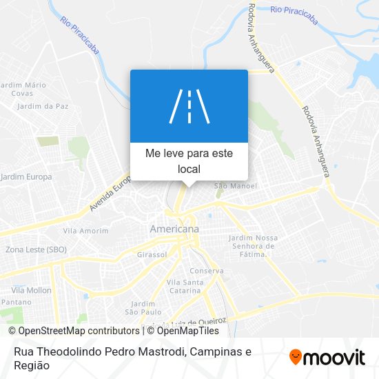 Rua Theodolindo Pedro Mastrodi mapa