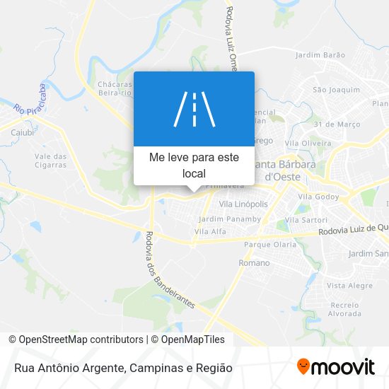 Rua Antônio Argente mapa
