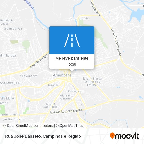 Rua José Basseto mapa