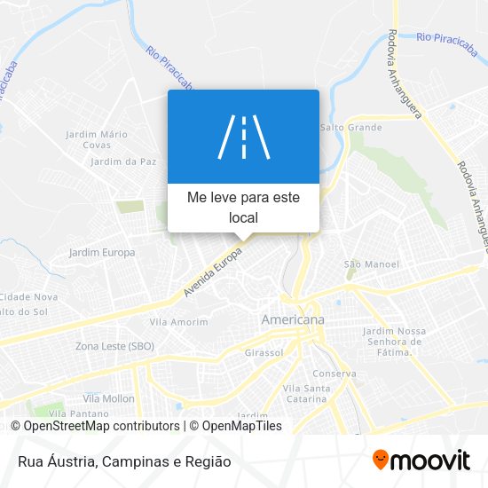 Rua Áustria mapa