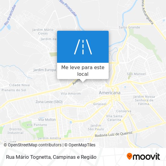 Rua Mário Tognetta mapa