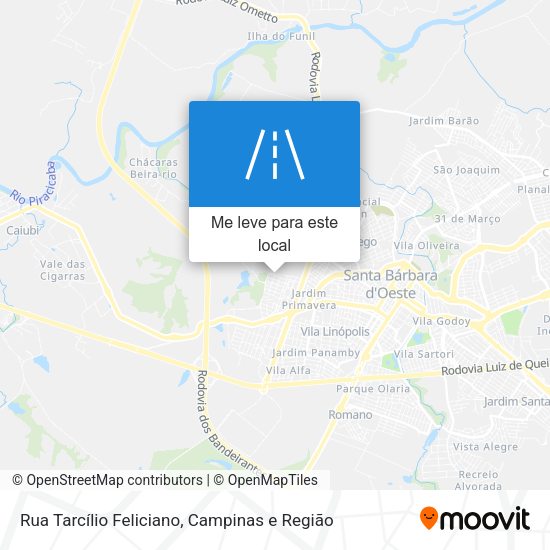Rua Tarcílio Feliciano mapa