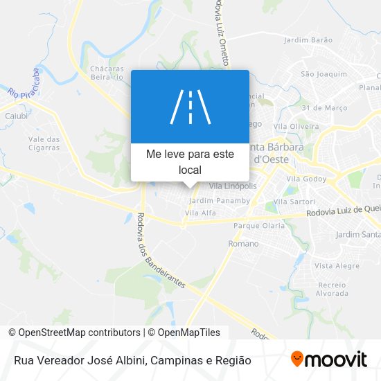 Rua Vereador José Albini mapa